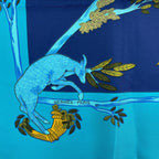 Hermes Carre 90 Scarf 100% Silk Animal Alphabet Blue — view 6