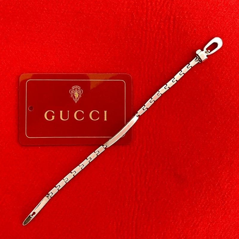 Gucci ID Bracelet Silver 925 Bangle Accessories 474-4