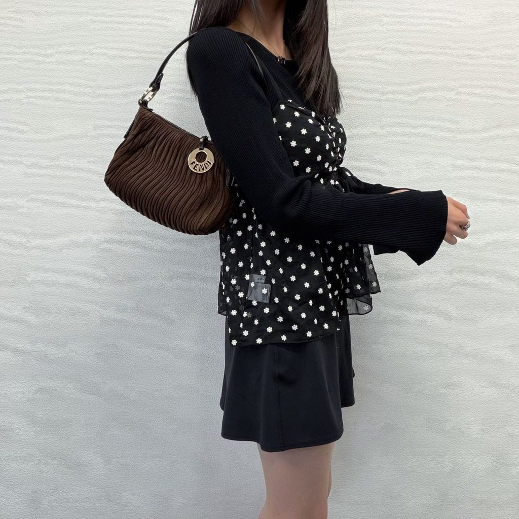 Fendi Shoulder Bag Brown Suede Vintage — view 3