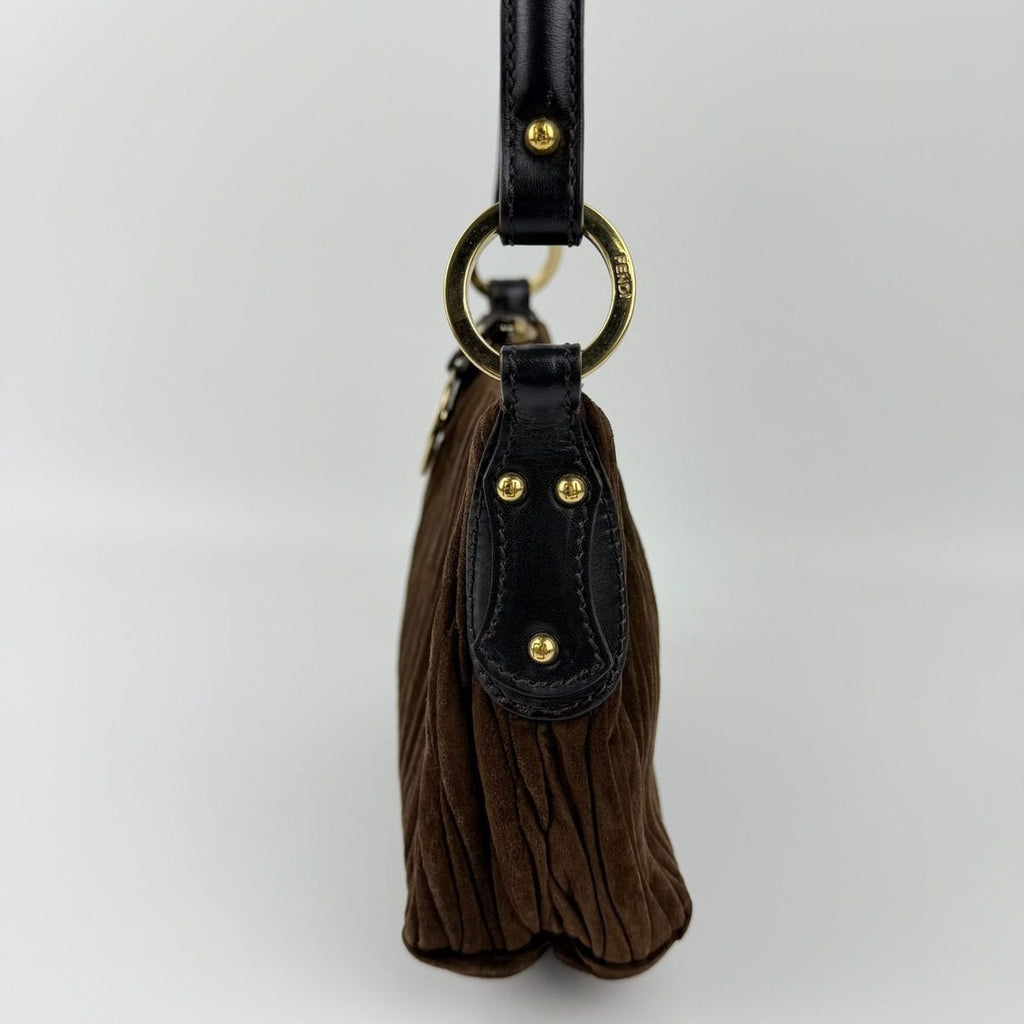 Fendi Shoulder Bag Brown Suede Vintage — view 4