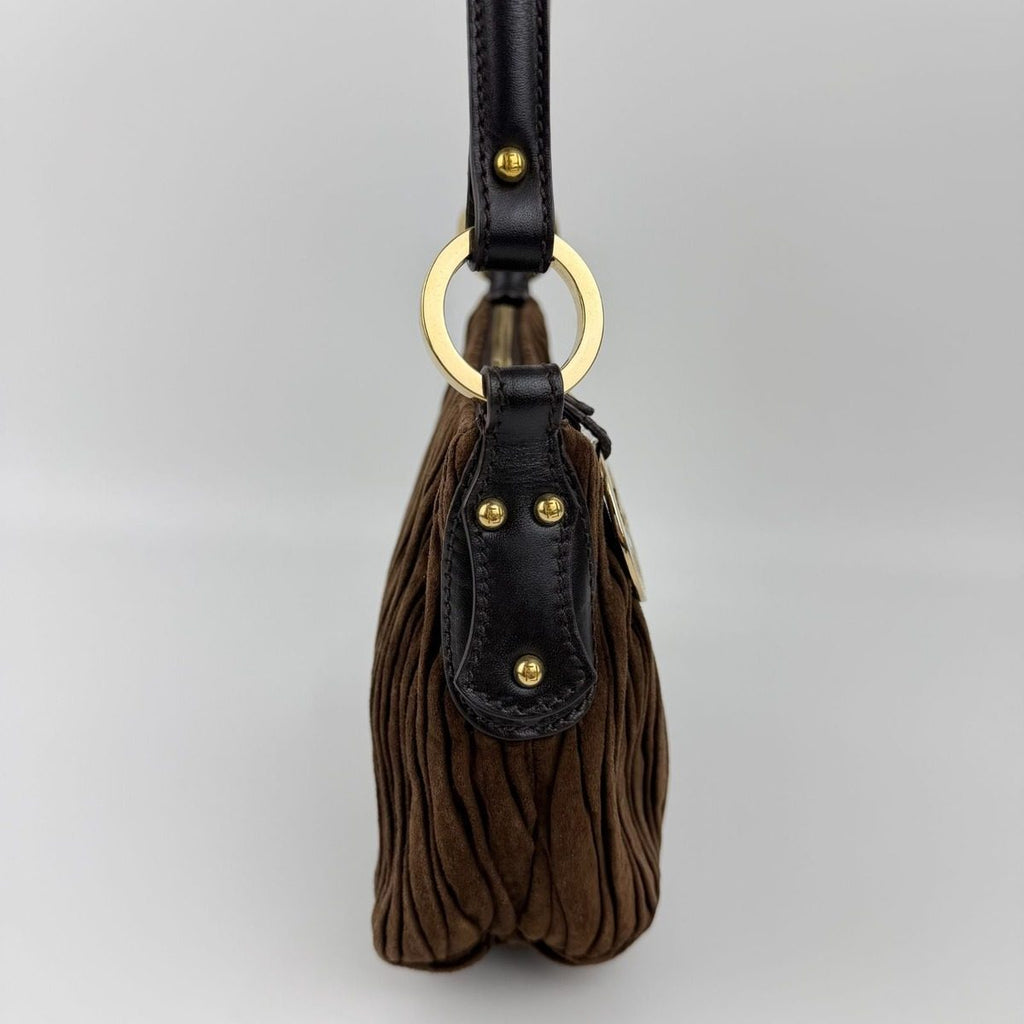 Fendi Shoulder Bag Brown Suede Vintage — view 5