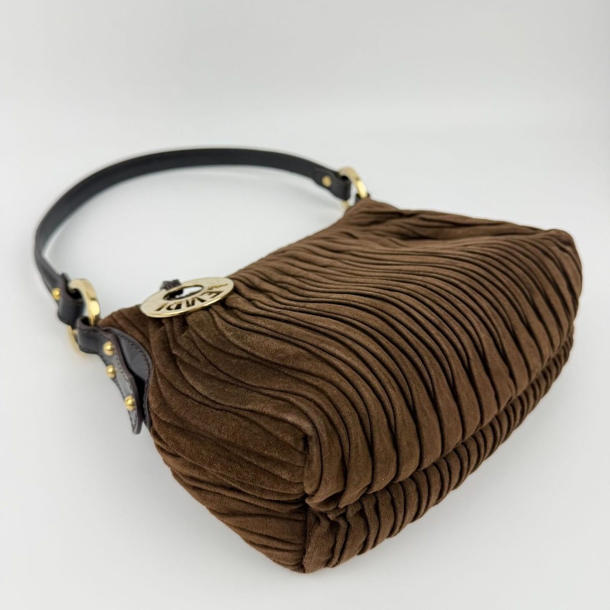 Fendi Shoulder Bag Brown Suede Vintage — view 7