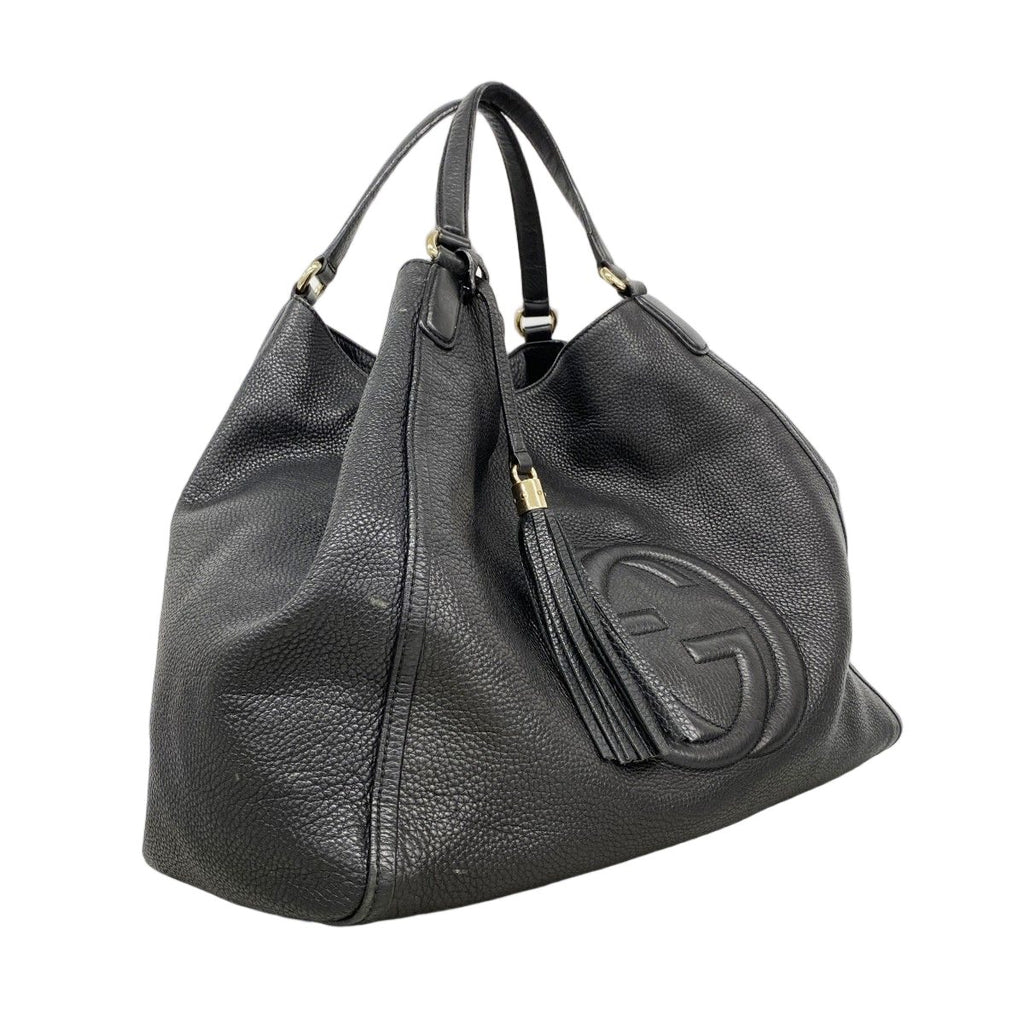 Gucci Tote Soho Leather Black Gold — view 2