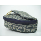 Dior Saddle Trotter Pouch Case Canvas Navy — view 4