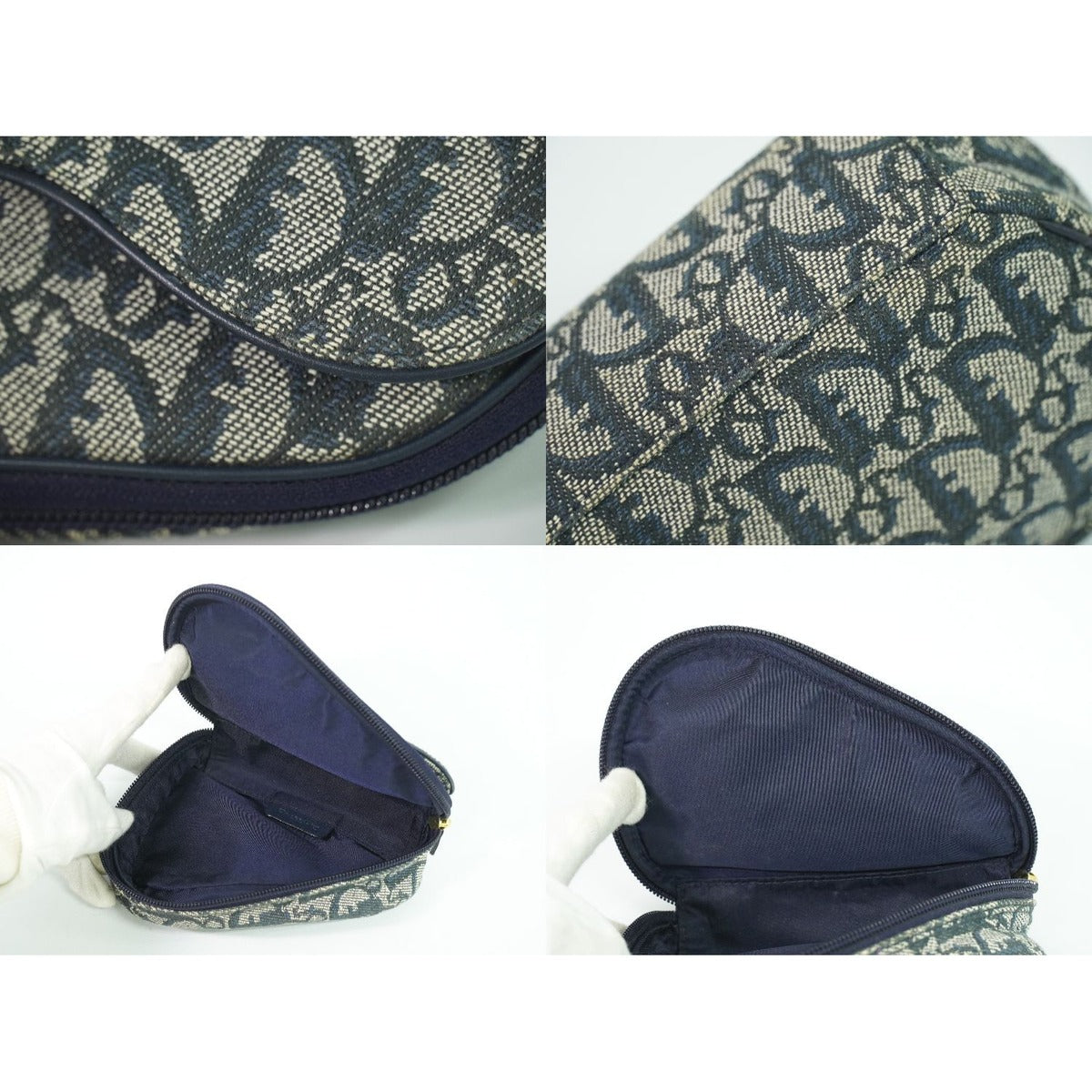 Dior Saddle Trotter Pouch Case Canvas Navy — view 8