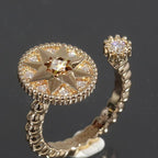 Dior Rose De Van Pave Diamond Ring 750 18K Pink Gold Box And Paper E1112 — view 2