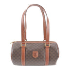 Celine Macadam Leather Shoulder Bag Tote Hand Brown