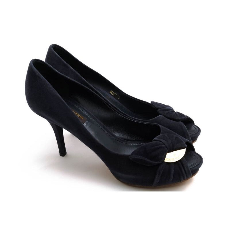 Louis Vuitton Pumps Shoes Women Suede Leather Navy Blue Ma0170 — view 2