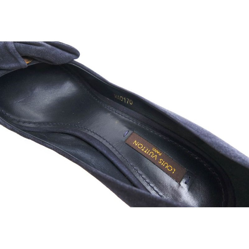 Louis Vuitton Pumps Shoes Women Suede Leather Navy Blue Ma0170 — view 8