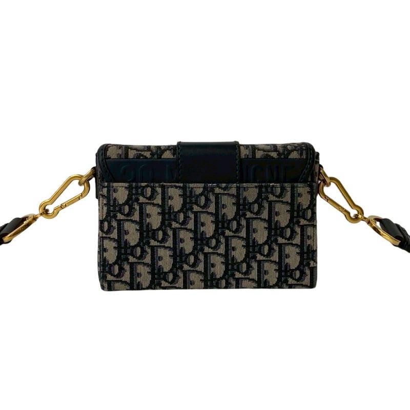 Christian Dior Trotter 30 Montaigne Oblique Leather Canvas Mini Shoulder Bag