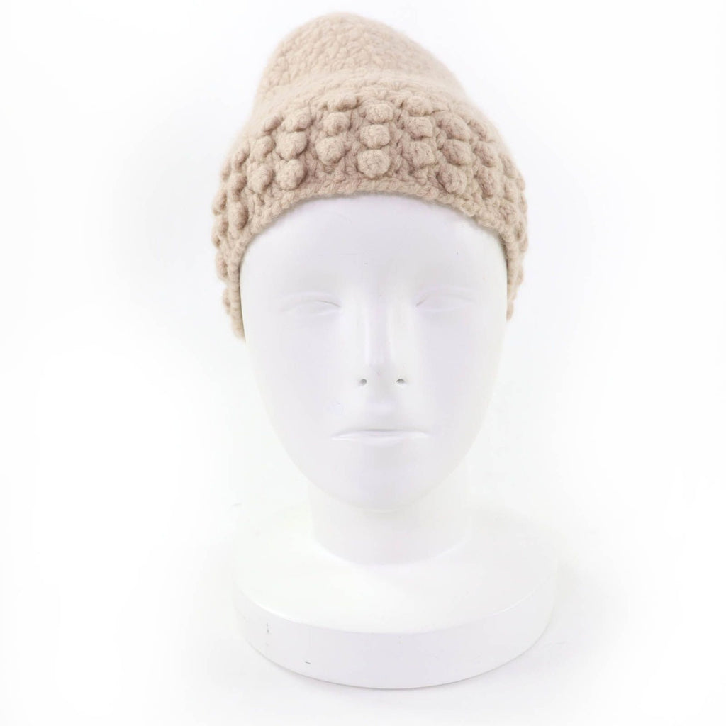 Chanel Cashmere CC Logo Knit Cap Beige 2 — view 2