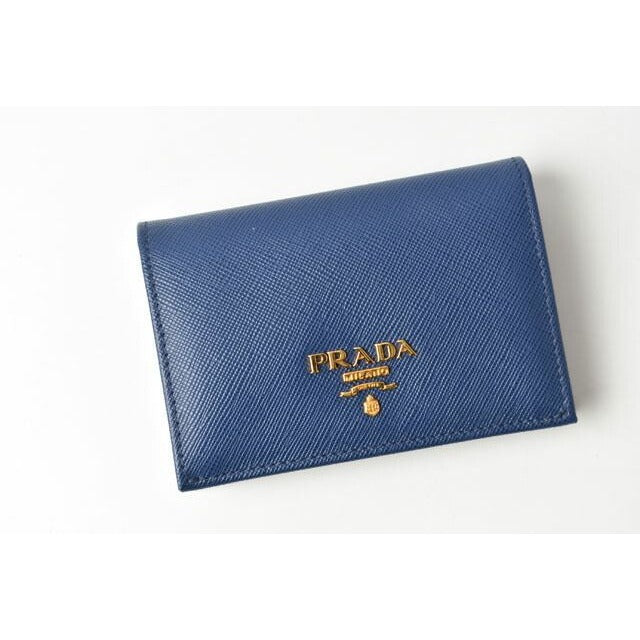 Prada Card Case Business Holder Saffiano Metal Bluette Blue 1 M0945 — view 2