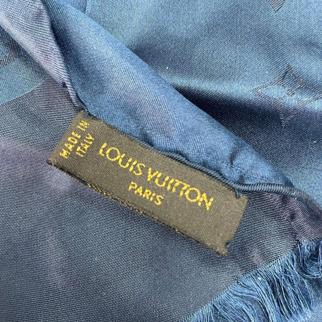 Louis Vuitton Silk Scarf Monogram Navy — view 4