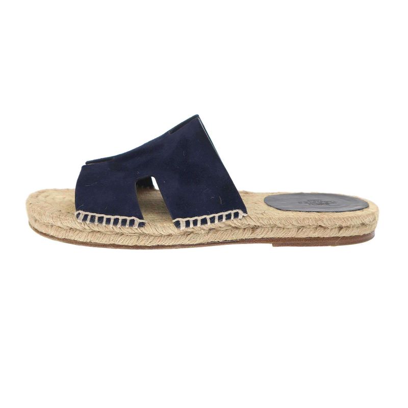 Hermes Antigua Sandals Espadrille Calf Sole Navy 40 — view 2