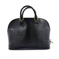 Louis Vuitton Alma Epi Noir Leather Black Handbag Gold