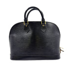 Louis Vuitton Alma Epi Noir Leather Black Handbag Gold