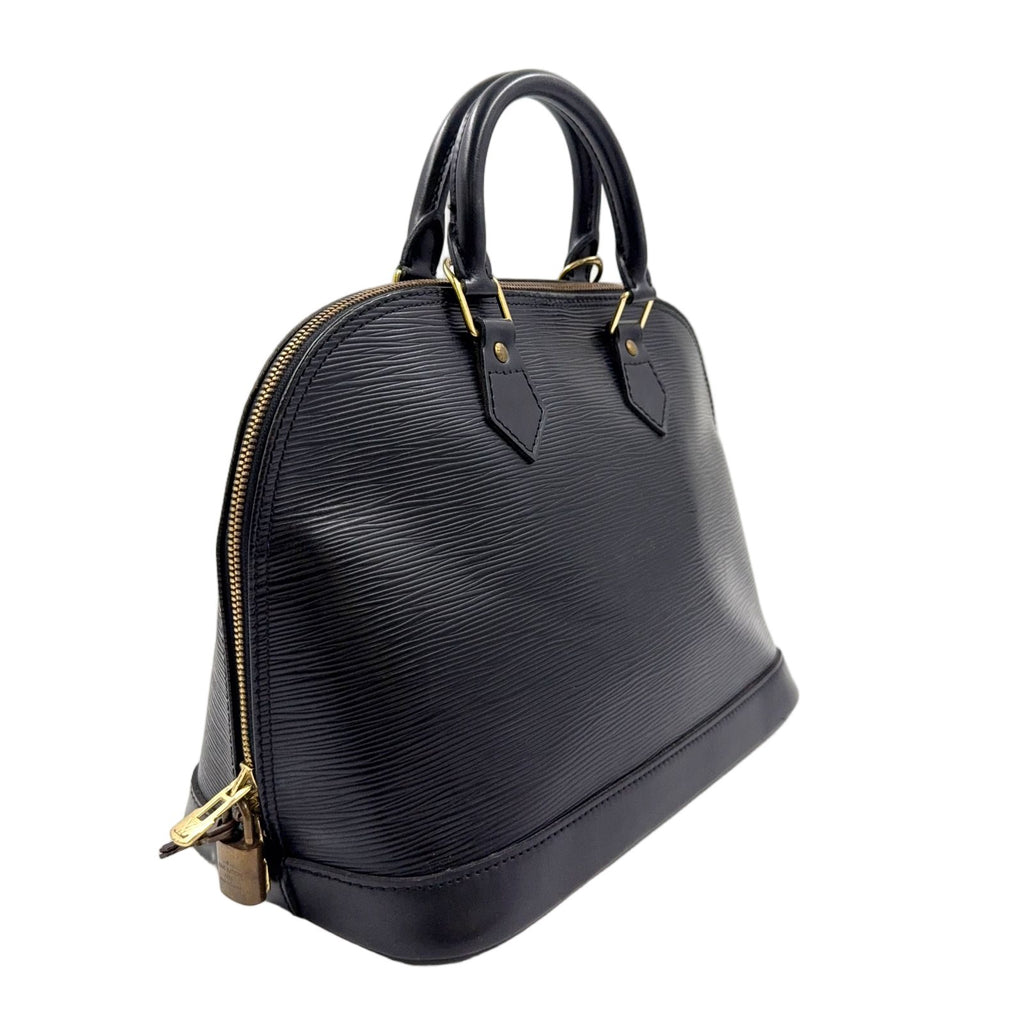 Louis Vuitton Alma Epi Noir Leather Black Handbag Gold — view 2