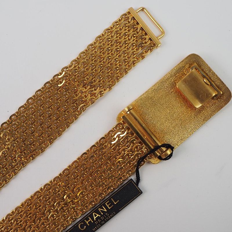 Chanel Chain Logo Plate Gold Plated 96 a Belt — view 7