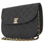 Chanel Quilted Paris Limited Chain Shoulder Satin Black With Gold And Silver — view 3