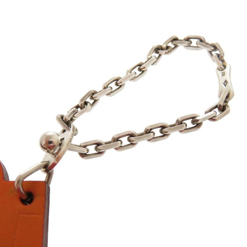 Hermes Kerry Doll Vota Delacto Silver 925 Orange Key Holder Charm 0937 — view 5