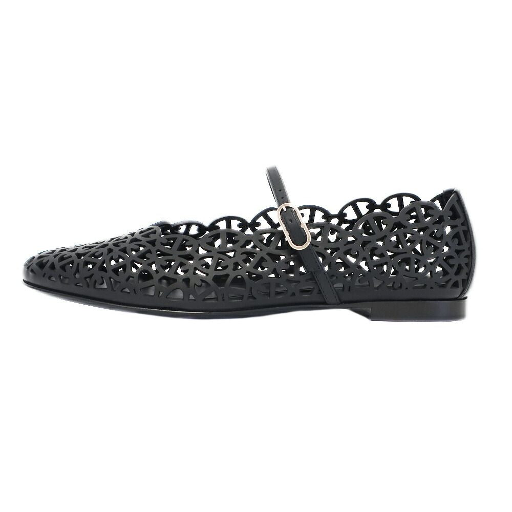 Hermes Ballet Shoes Meri Chaine D'ancre Black Calf 38.5