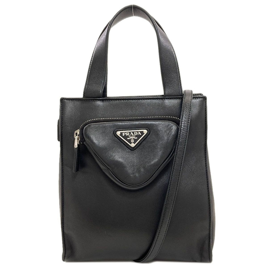 Prada Logo Handbag Lambskin