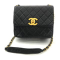 Chanel Quilted Big CC Logo Chain Shoulder Bag Black