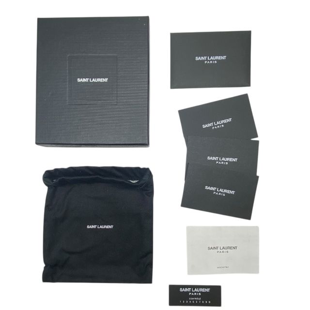 Saint Laurent Paris Fold Wallet Compact Round Zipper Leather — view 9