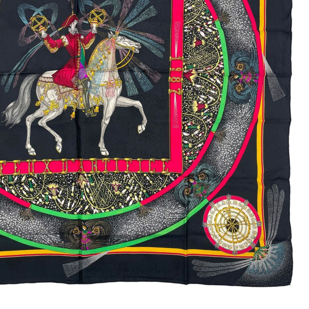 Hermes Scarf Silk Carre 90 Feux D'artifice Black — view 5