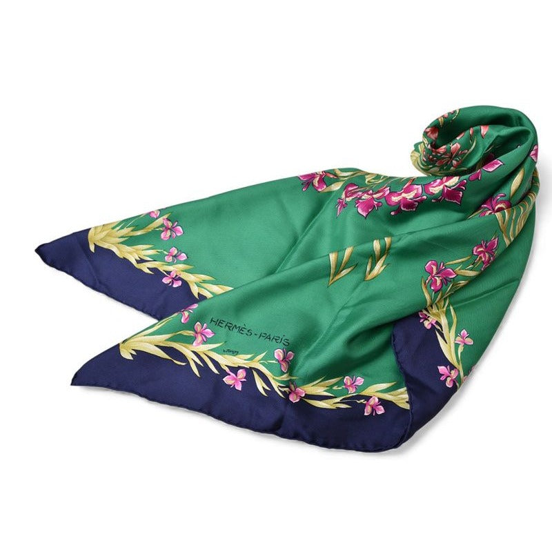 Hermes Scarf Carre 90 Silk Twill Flower Blooming Horse Hd'origny Henri — view 3