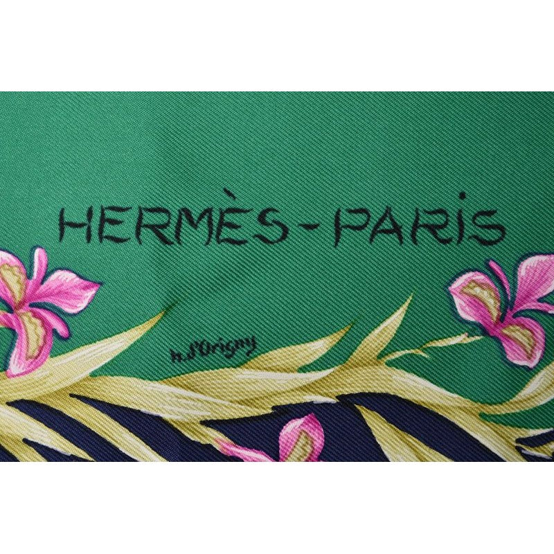Hermes Scarf Carre 90 Silk Twill Flower Blooming Horse Hd'origny Henri — view 4