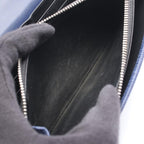 Loewe Bifold Long Wallet Linen Navy Leather Anagram Zip — view 4