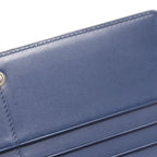 Loewe Bifold Long Wallet Linen Navy Leather Anagram Zip — view 6