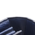 Loewe Bifold Long Wallet Linen Navy Leather Anagram Zip — view 7