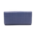 Loewe Bifold Long Wallet Linen Navy Leather Anagram Zip