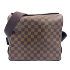 Louis Vuitton Naviglio Damier Ebene Leather Brown Shoulder Bag Gold