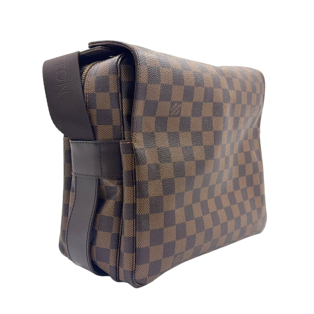 Louis Vuitton Naviglio Damier Ebene Leather Brown Shoulder Bag Gold — view 2
