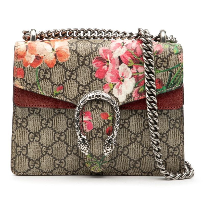Gucci GG Supreme Blooms Dionysus Chain Shoulder Bag Beige Multicolor