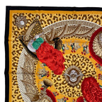 Hermes Scarf Silk Carre 90 Casques Et Plumets Faceless Helmet Yellow — view 2