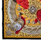 Hermes Scarf Silk Carre 90 Casques Et Plumets Faceless Helmet Yellow — view 4