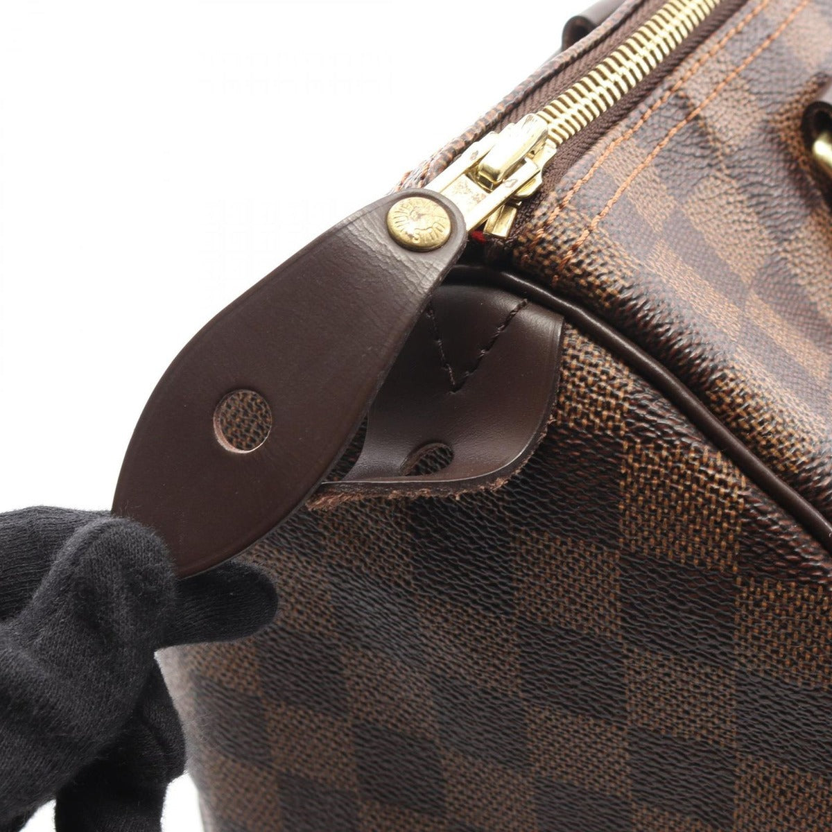Louis Vuitton Handbag Speedy 30 Canvas Leather Ebene Brown — view 9