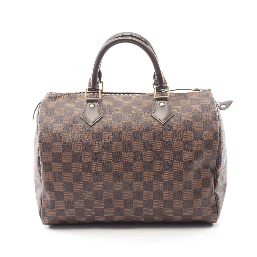 Louis Vuitton Handbag Speedy 30 Canvas Leather Ebene Brown