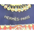 Hermes Parures Des Sables Carre 90 Silk Large Scarf Navy — view 5