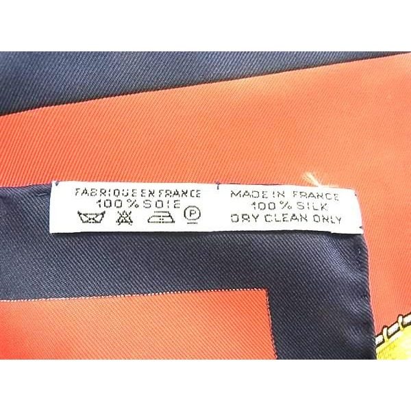 Hermes Parures Des Sables Carre 90 Silk Large Scarf Navy — view 6