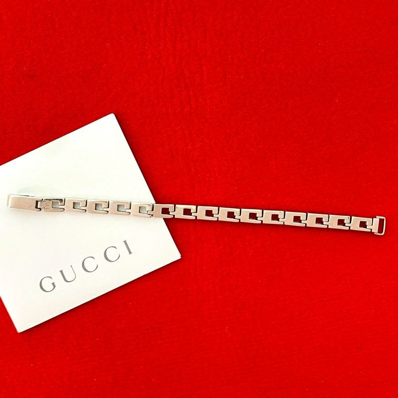 Gucci Square G Bracelet Silver 925 Bangle Accessory 19488 — view 2