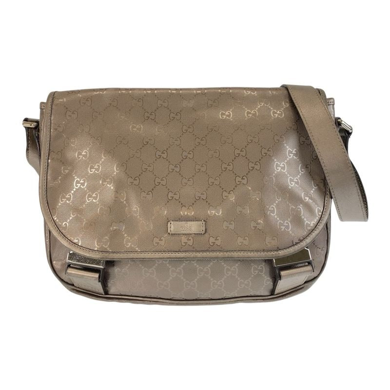 Gucci GG Imprime Metallic Brown Silver Hardware Shoulder Bag