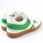 Celine Trainers Low Lace Up Logo Leather Sneakers White Green — view 2