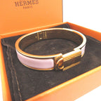 Hermes Click Cadenas PM Metal Rose Dragee Gold Bracelet Bangle 0608 — view 3