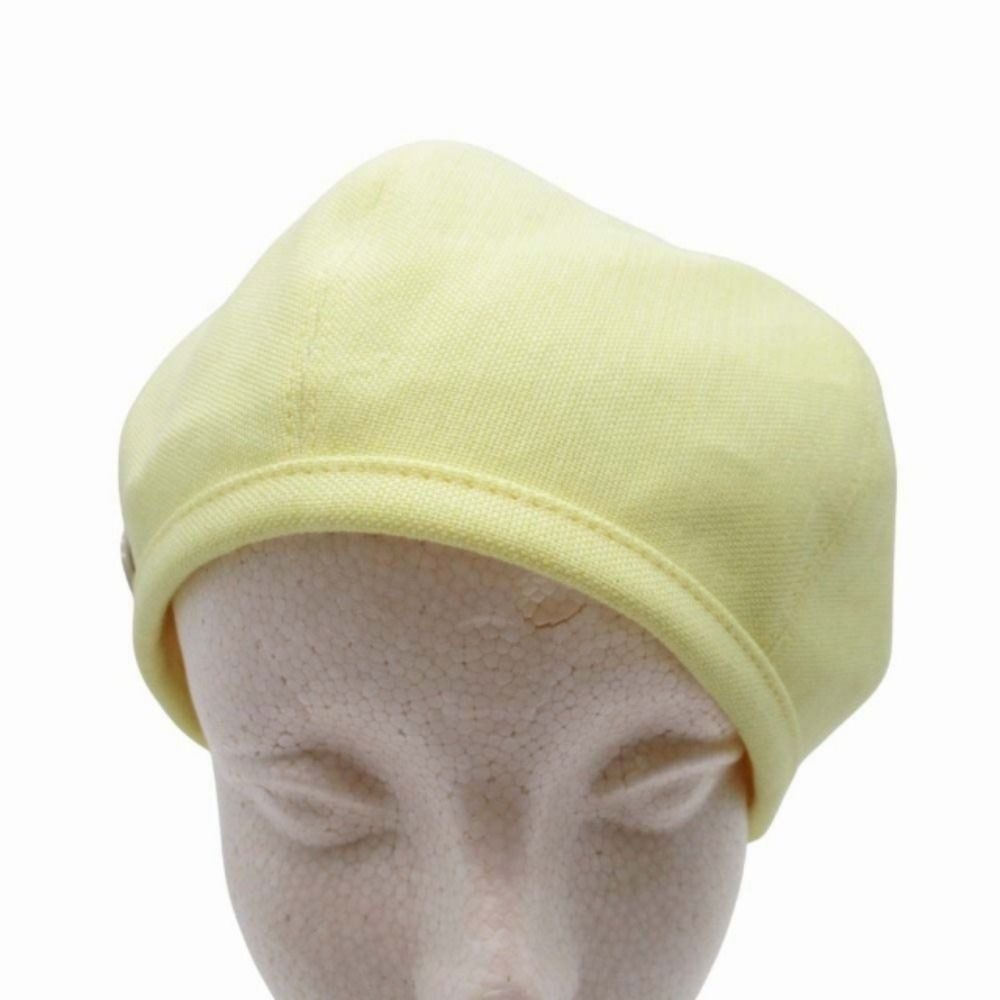Hermes Gabrielle Beret Linen Hat Cap 57 cm Yellow Handbag