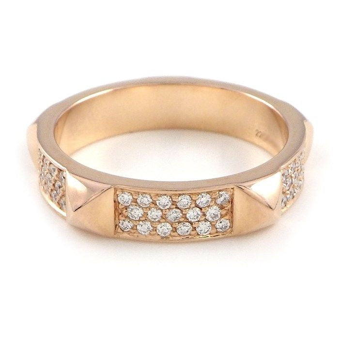 Hermes Ring Clou de Pave 65 Points Diamond 18K Pink — view 2